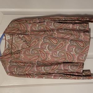 At Last Juniors Large Dusty Rose, Gray, Cream & Tan Paisley-print Top - Juniors